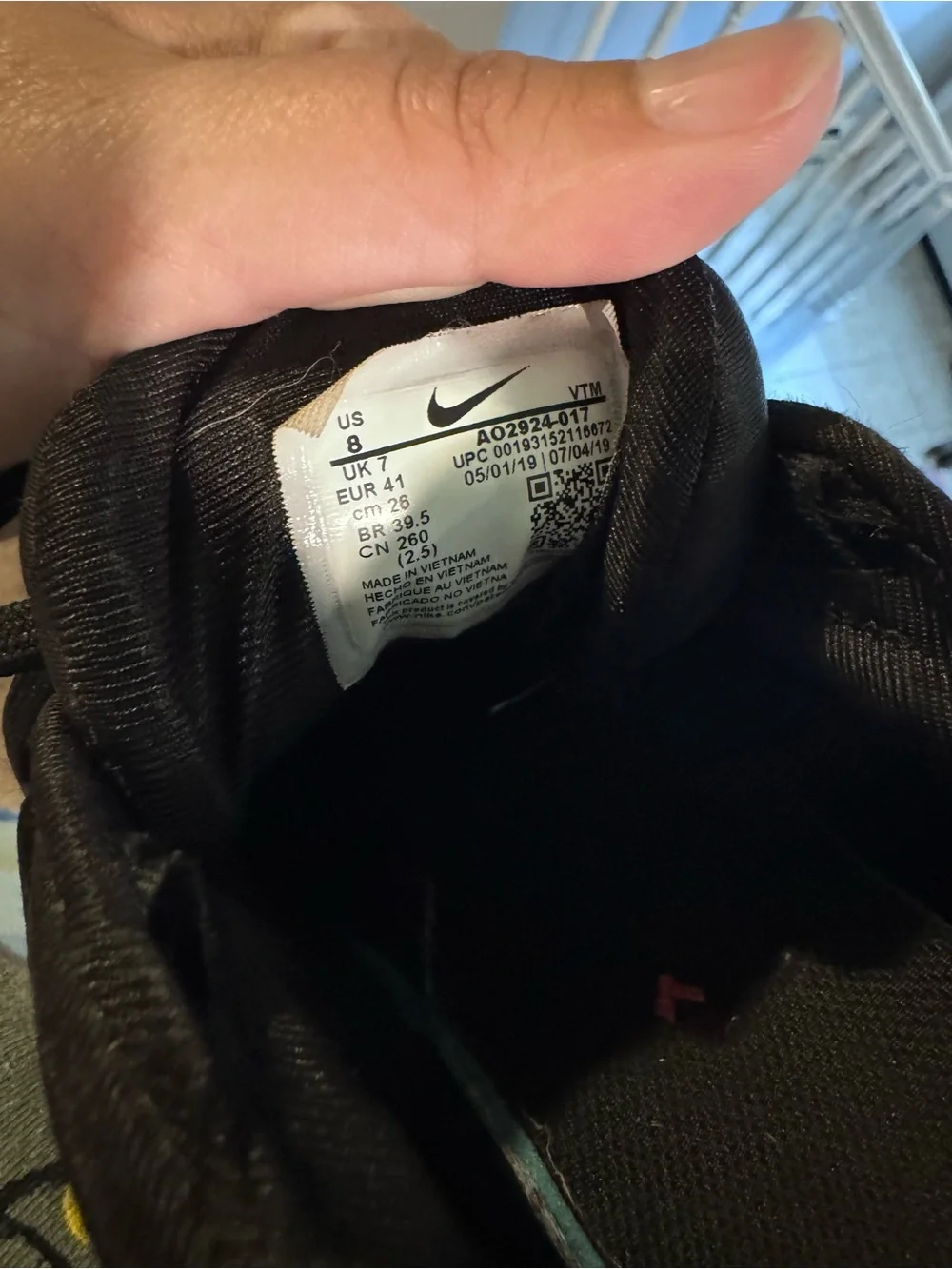 Men's Nike Black Multi-Color Athletic Sneakers